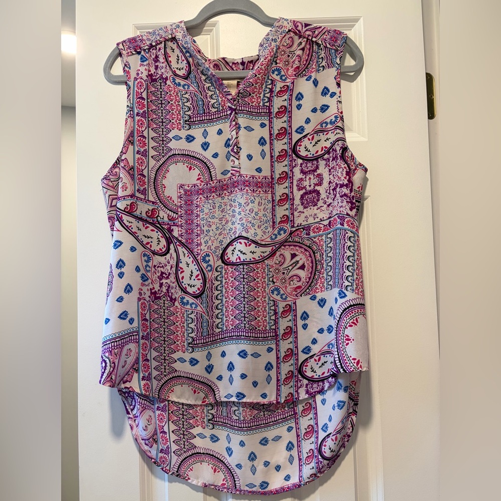 Paisley Print Sleeveless Top